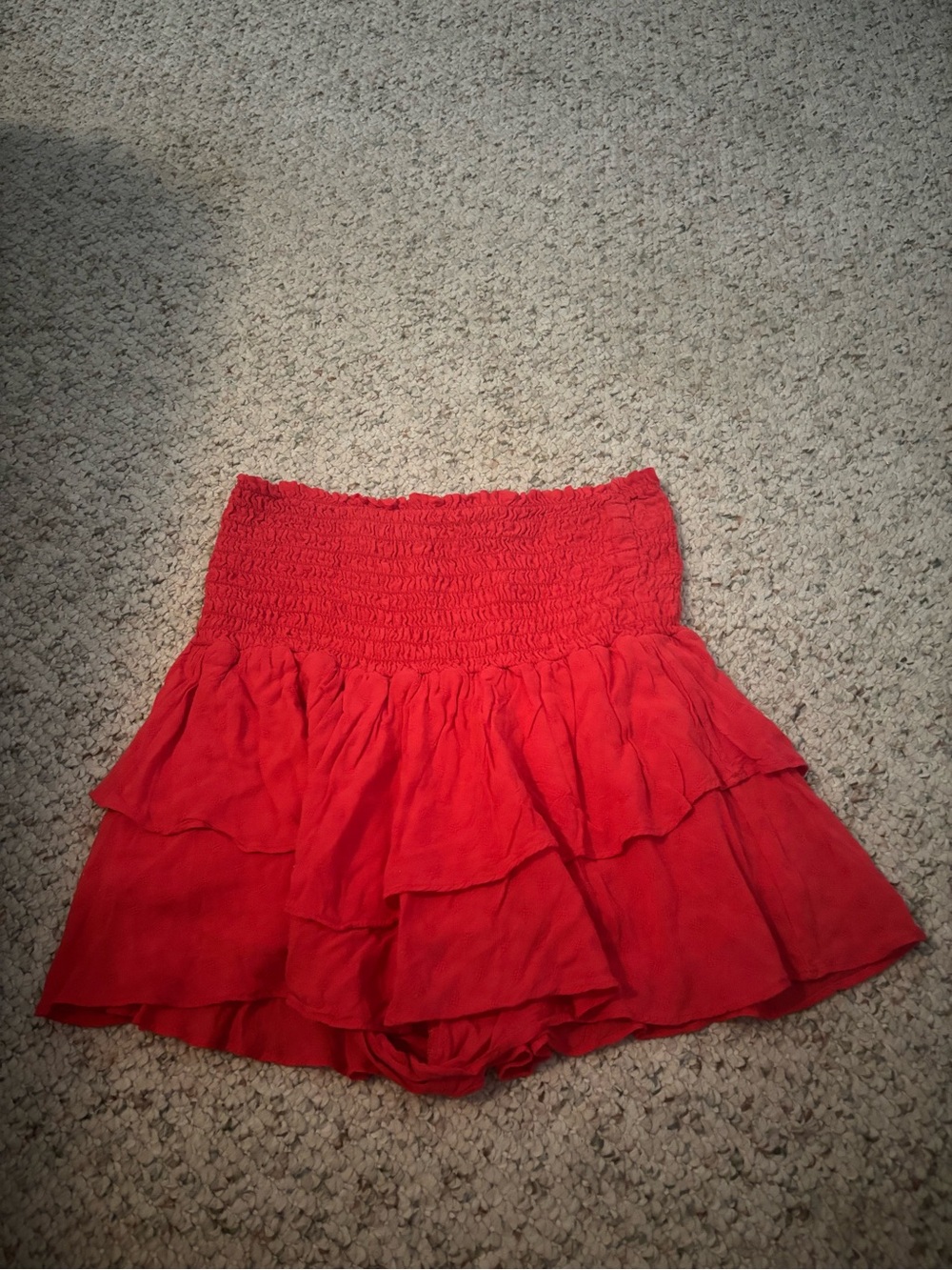 Blue Life Red Tiered Ruffle High-Waist Shorts